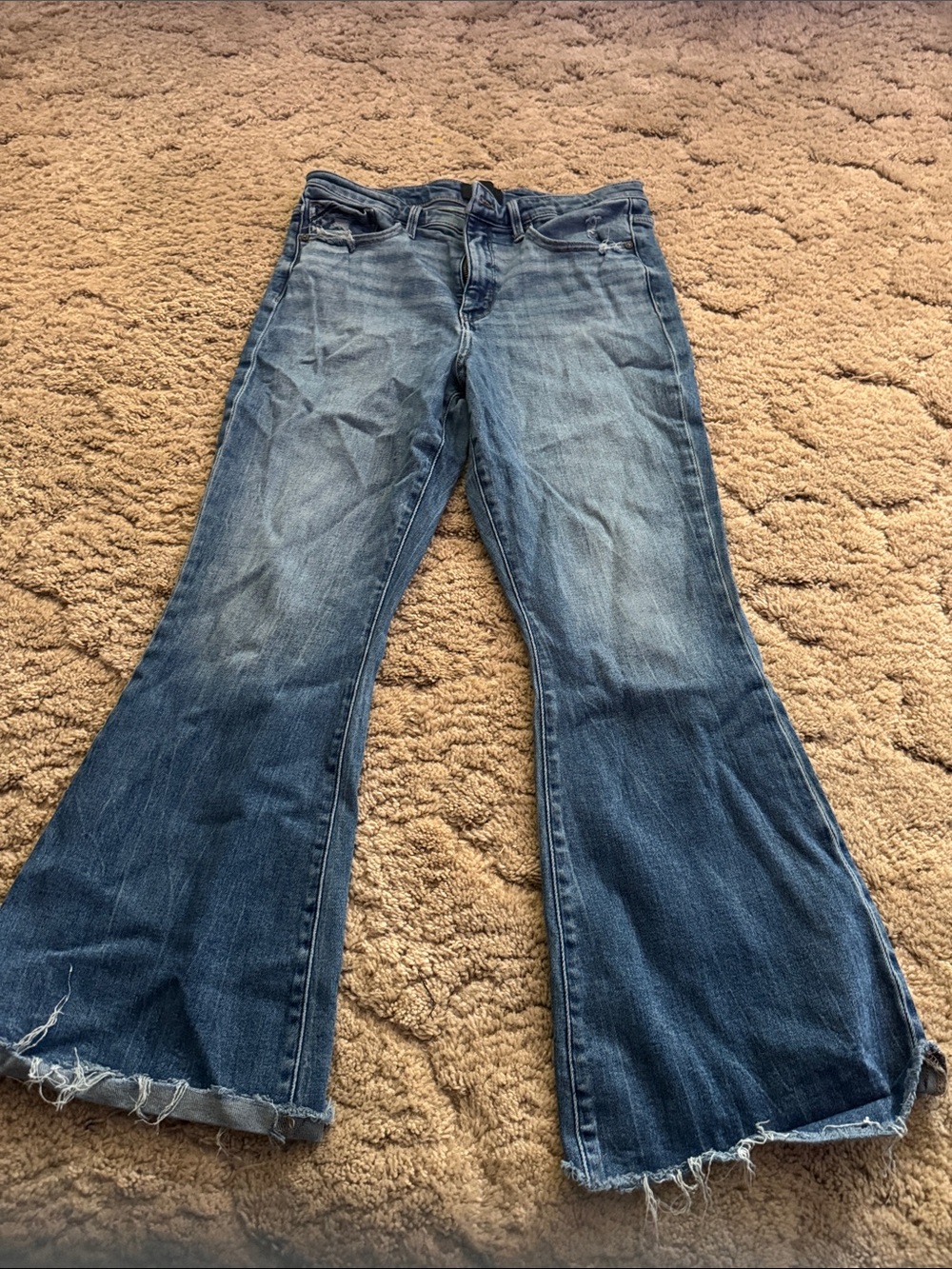 Buckle Women's Two-Tone Blue Flare Jeans